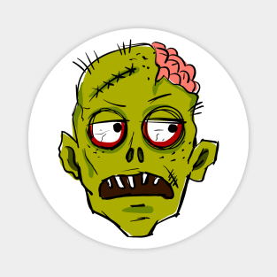 Bored zombie face, illustration Magnet